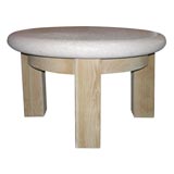 Round Side Table with Fossilized Stone Top by Michael Taylor
