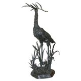 Metal Heron Sculpture