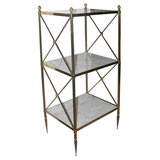 Brass and Marble Three Tier Etagere