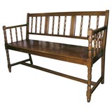 Oak Spindle Turned Settee, 19th Century