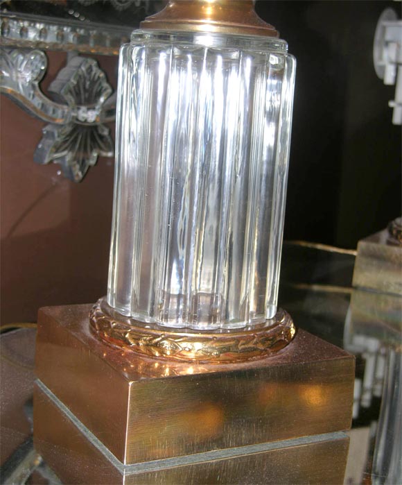 Murano Glass Pair of Crystal Urn Lamps