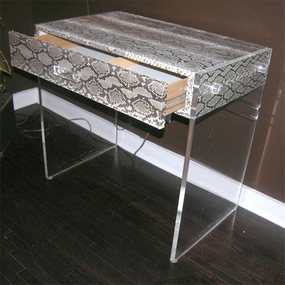  Python and Lucite Desk in the style of Karl Springer 3