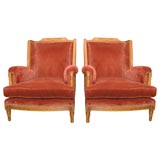 A pair of oversized Directoire-style bergeres