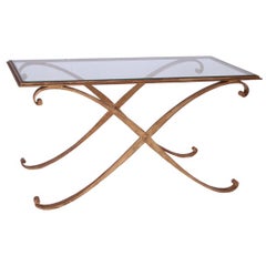 Low French Gilded Iron Coffee Table
