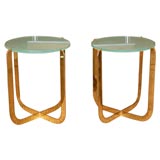 Pair of Brass and Glass Side Tables