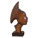 Carved Wood Nubian Head