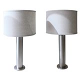 Pair of Metal Cylinder Lamps
