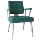 Retro PAIR of Aluminum Chairs with Original Vinyl Upholstery