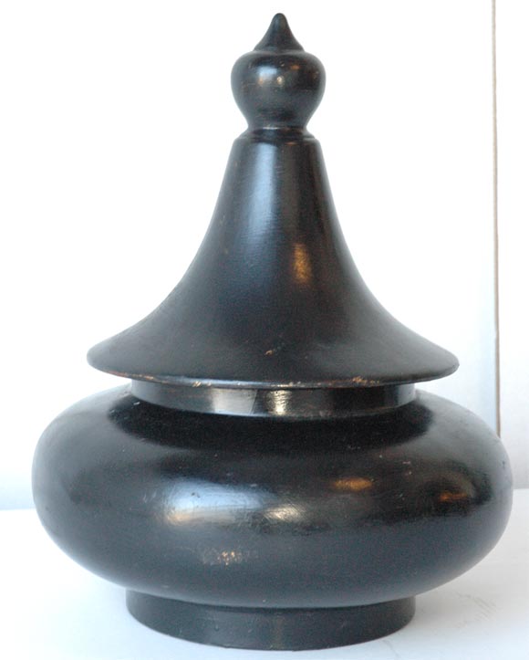 Lidded Wooden Urn