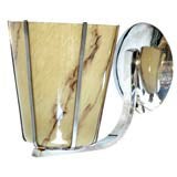 Silver Plate and Glass Wall Sconce