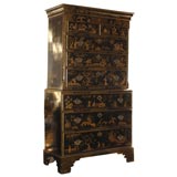 18th Century George III Chinoiserie Chest on Chest