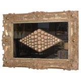 Italian Pink Intaglios in Ornate Mirrored Frame. Italian Pink Intaglios in Ornate Mirrored Frame.