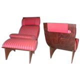 BENTWOOD CHAIR AND OTTOMAN