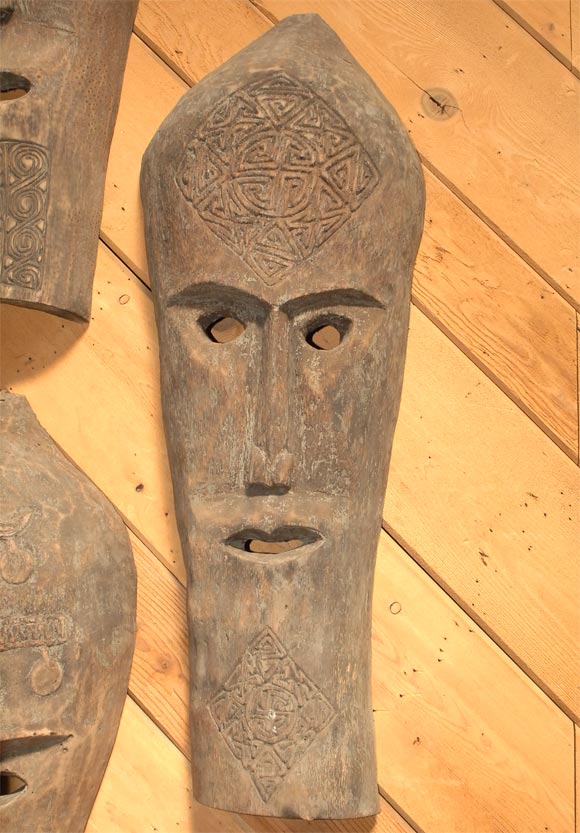 Coconut Wood Carved Timor Masks 1
