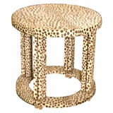 Leopard Skin Round Side or Entry Table