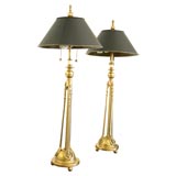 Vintage Pair Brass lamps