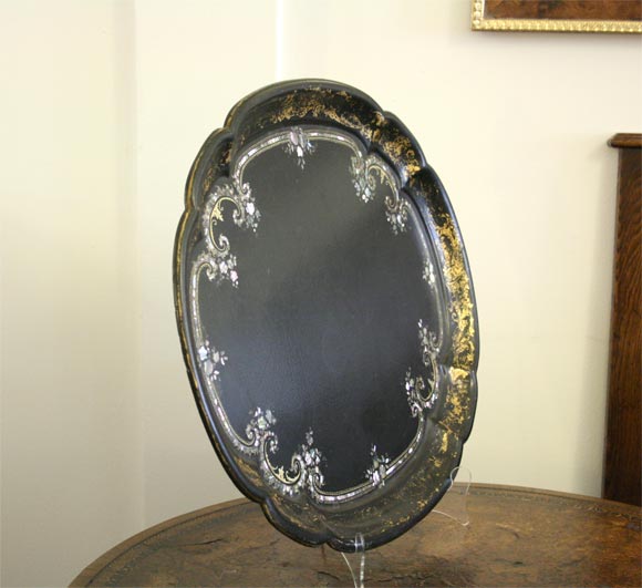 19th Century English Victorian Papier Mache Tray