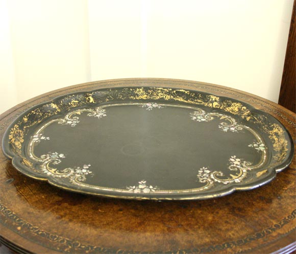 English Victorian Papier Mache Tray 1