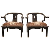 James Mont Style Lacquered Asian Chairs