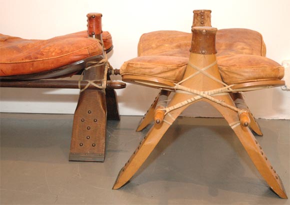 Pair of Camel Saddle Stools 4