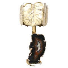 French Table Lamp with Polished Agate