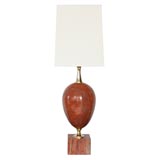 French Table Lamp of Tuscan Red Marble