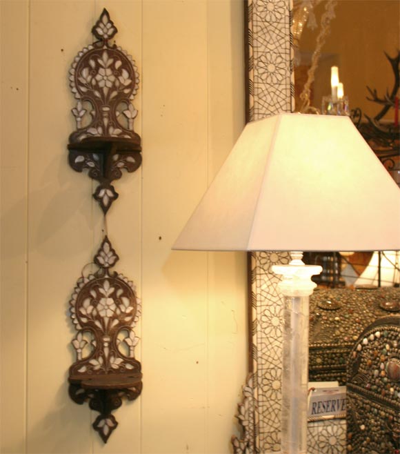 Pair of Syrian inlay shelf brackets