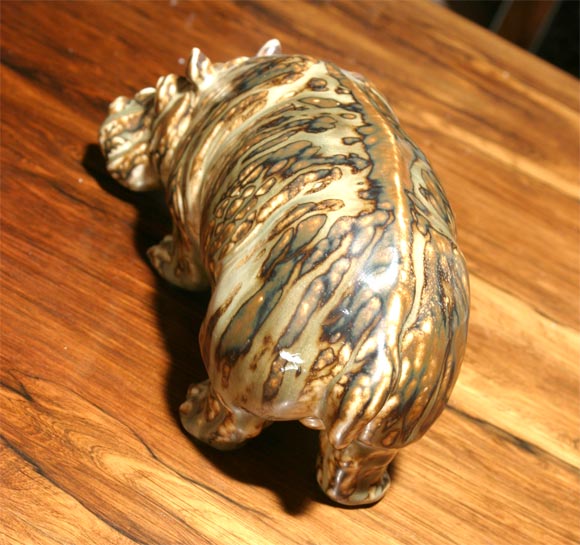 Danish Ceramic Hippopotamus by Knud Kyhn
