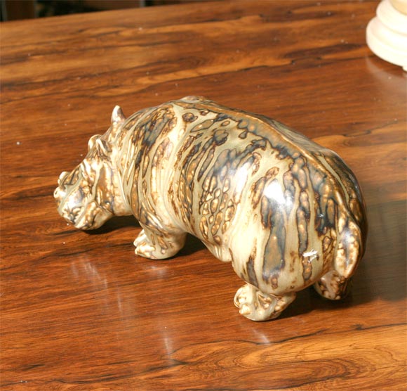 20th Century Ceramic Hippopotamus by Knud Kyhn