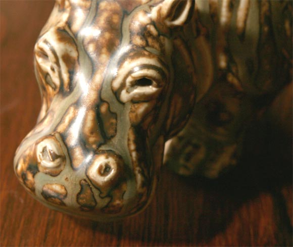 Ceramic Hippopotamus by Knud Kyhn 3