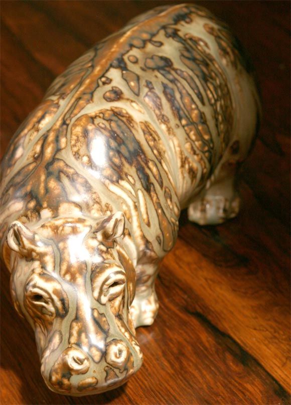 Ceramic Hippopotamus by Knud Kyhn 4