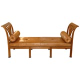 Late 18th Century Directoire Hand Carved Walnut Grand  Bench
