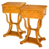 Near Pair of 20th Century Highly Figural Birch Side Tables