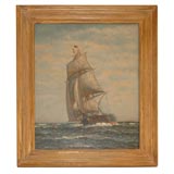 Oil on Canvas -- "Bound in:  Clipper Ship at Sea"