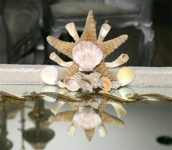 Mid-20th Century Shell and Sand Encrusted Vanity Table