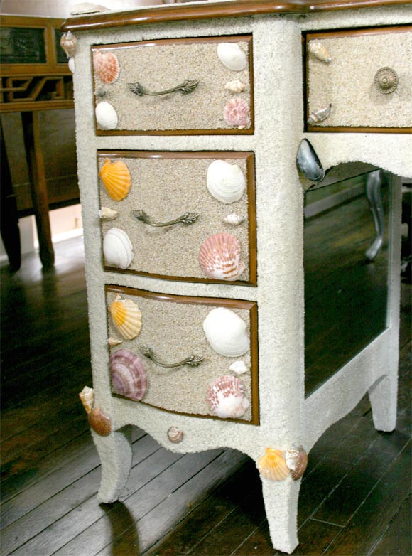 Shell and Sand Encrusted Vanity Table 4