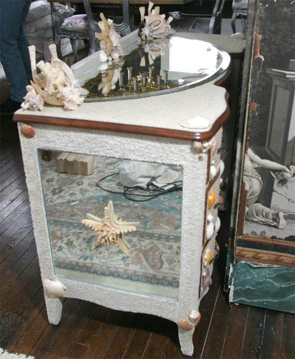 Shell and Sand Encrusted Vanity Table 5