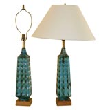 Teal glazed Table Lamps