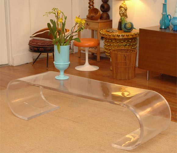 Lucite Scroll Coffee Table 1