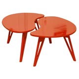 Chic lacquered kidney form tables