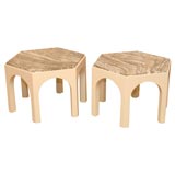 Architectural Travertine Top Tables