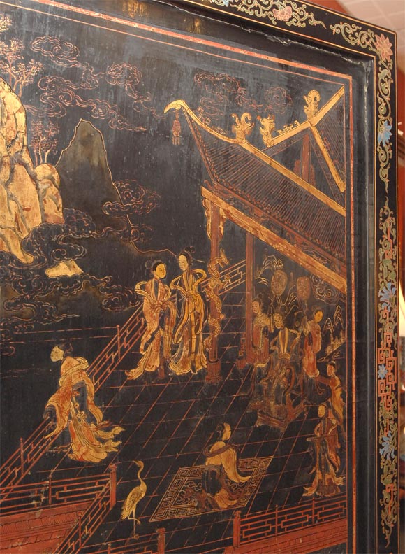 Chinese An 18th Century Qing Dynasty Lacquered Panel For Sale