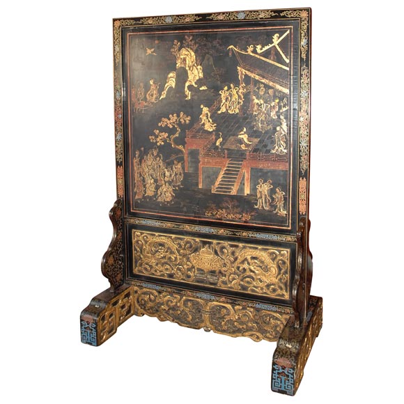 An 18th Century Qing Dynasty Lacquered Panel For Sale