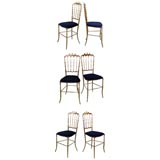 Set of 6 Brass Chiavari Chairs