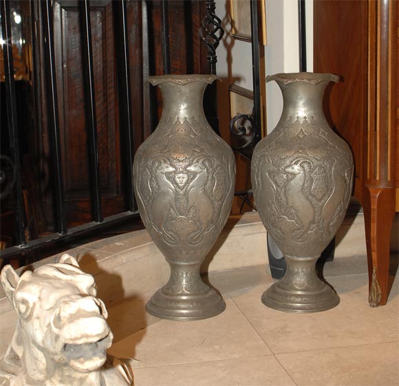 Pair of Tin Vases