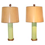 pair bamboo style table lamps