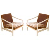 Pair of French Modernist Lounge Chairs