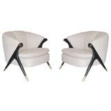Pair of Lounge Chairs in the Style of Carlo De Carli