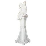 Used Italian Glazed Terracotta Figure of a Chinese Girl on Pedestal