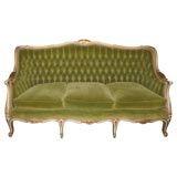 Vintage French-Style Painted Wood Framed Sofa